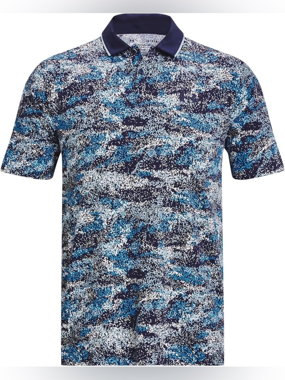 Under Armour Golf Polo Shirt L Iso-Chill Blue Floral Short Sleeve Loose fit